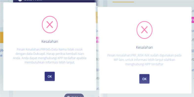 Penyebab Validasi NIK Gagal