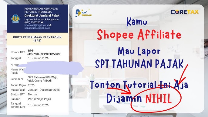 Cara Mengatasi SPT Lebih Bayar Karena Shopee Affiliate
