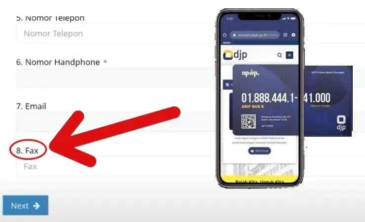 Cara Mengisi Nomor Faksimile NPWP