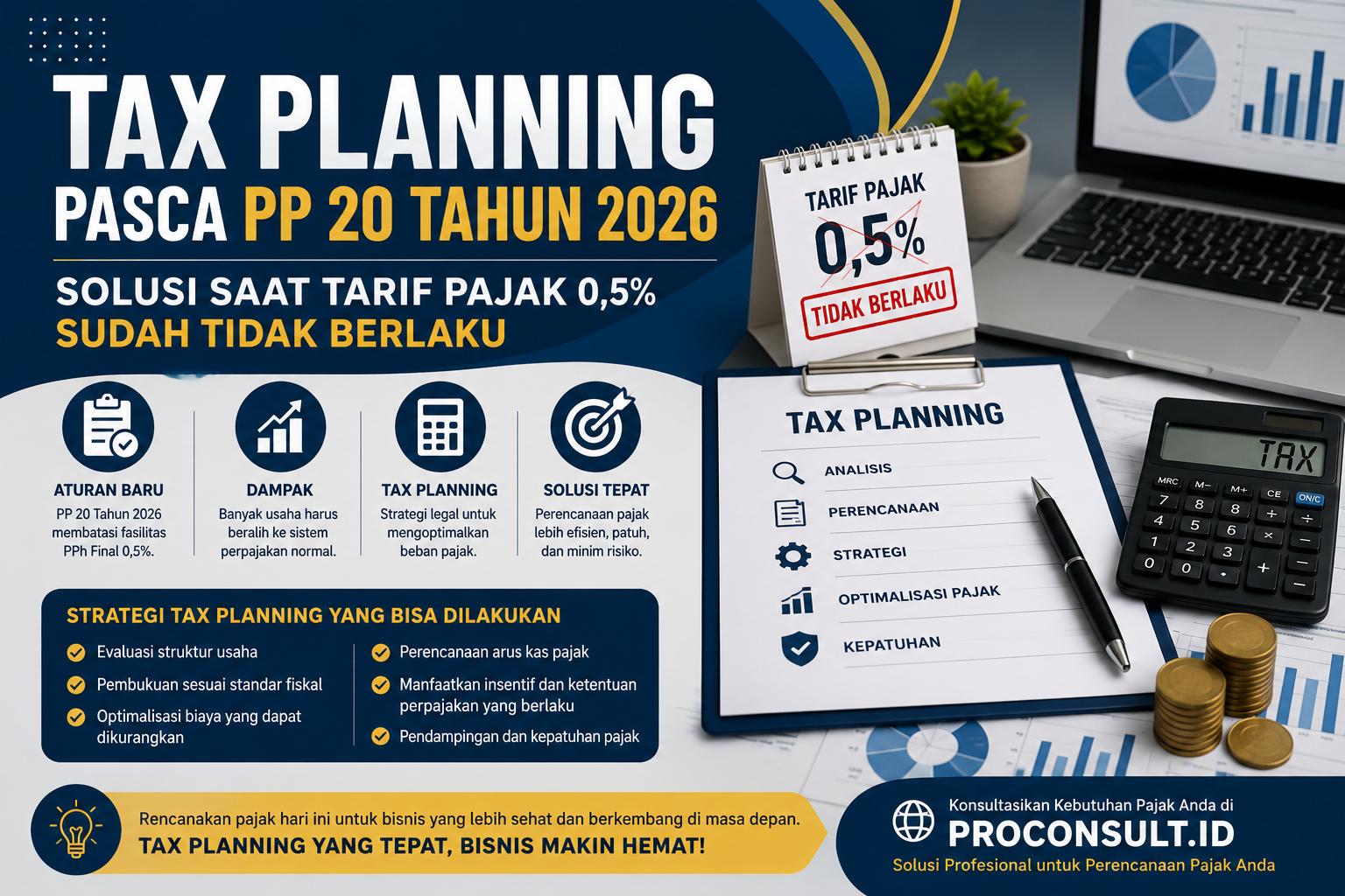 Tax Planning Pasca PP 20 Tahun 2026: Solusi Saat Tarif Pajak 0,5% Sudah Tidak Berlaku